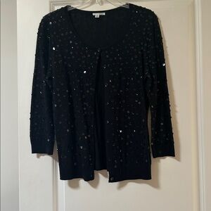 Halogen Black Sequin Sweater